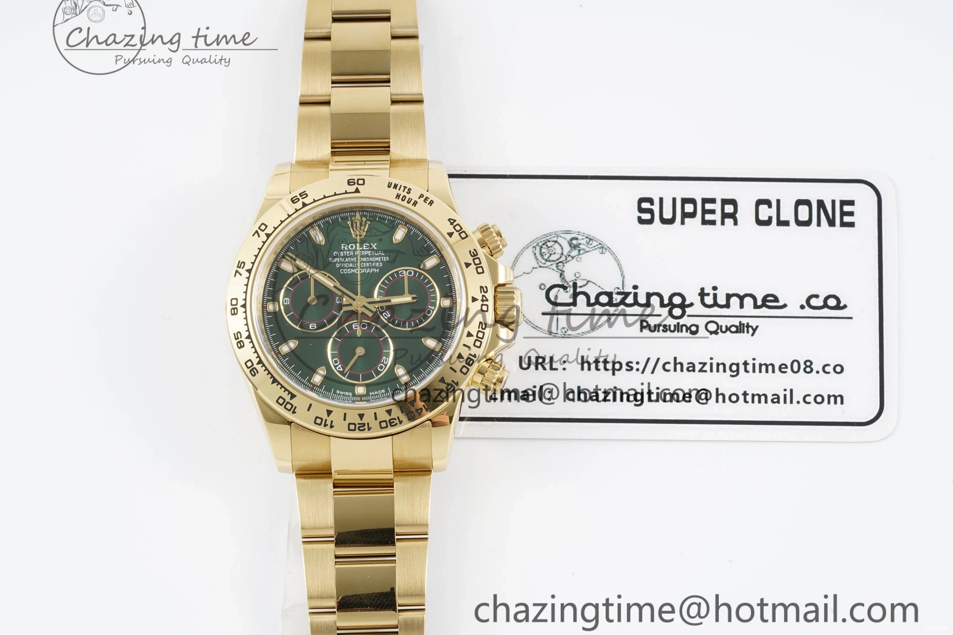 1:1 SA4130 Daytona Bracelet Green 116508 Dial on Best V2 YG Clean Edition 0430